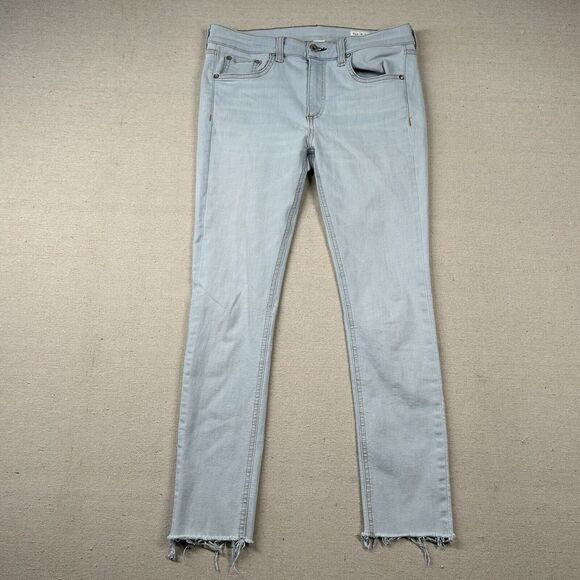 Rag Bone Jeans Womens 29‎ Skinny Crop Cut Off 25 " Inseam Raw Hem Poly USA - Picture 1 of 12